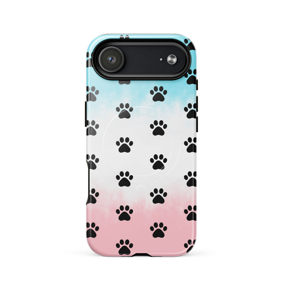 Magnetic Phone Case with paw print design for pet lovers, ideal for iPhone users who adore cats and dogs.