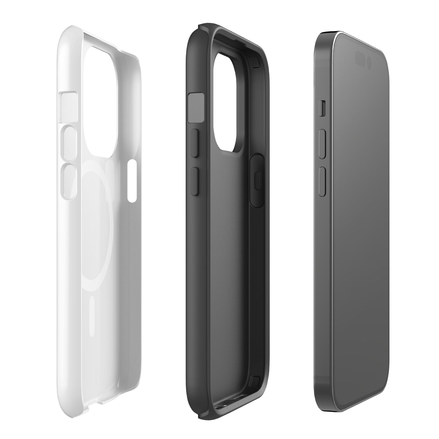 Magnetic Phone Case with stylish cat design for iPhone in white and black, featuring robust dual-layer protection.