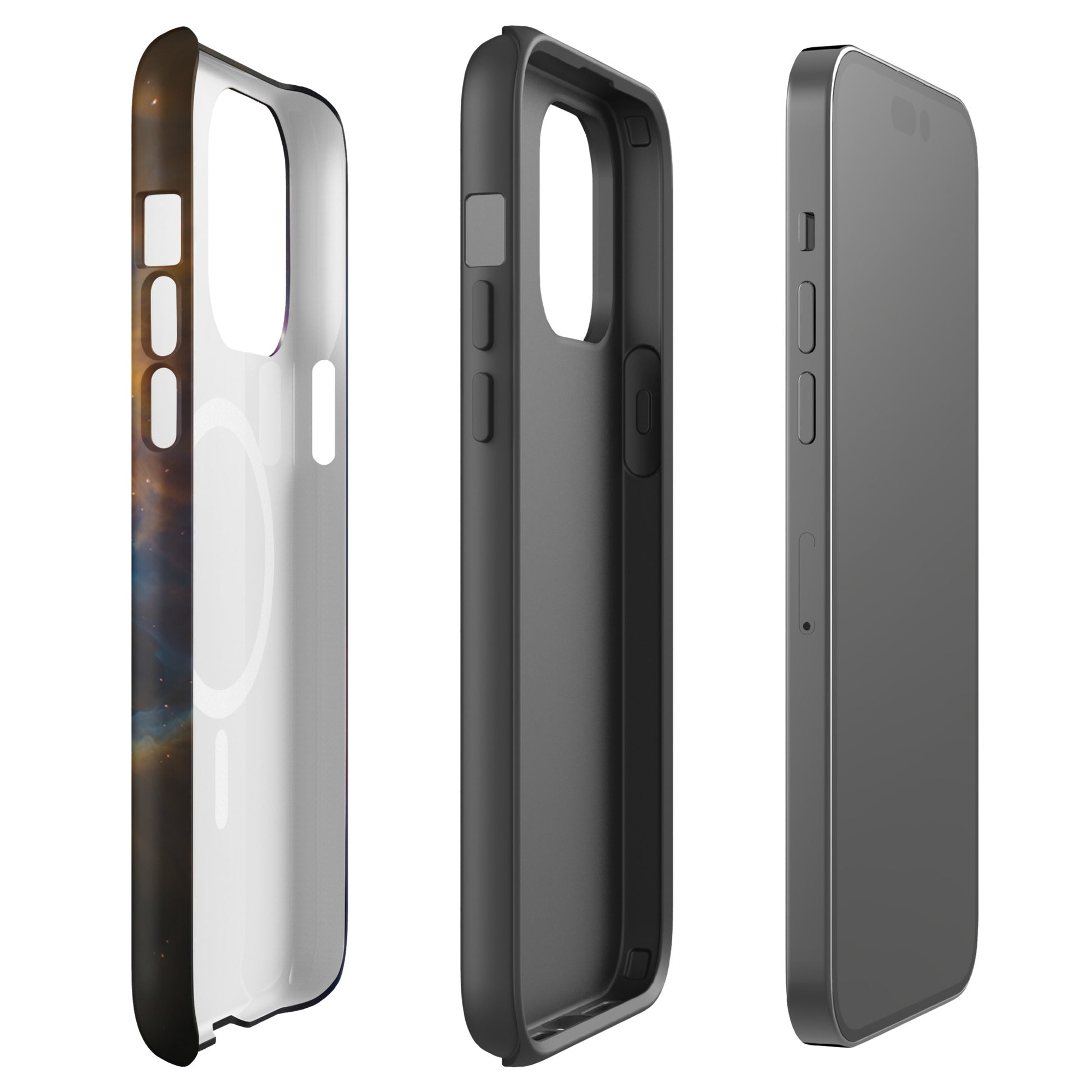 Magnetic Phone Case for iPhone featuring Nebula Cosmic Dreamscape Starburst design with vibrant colors and sleek protection.