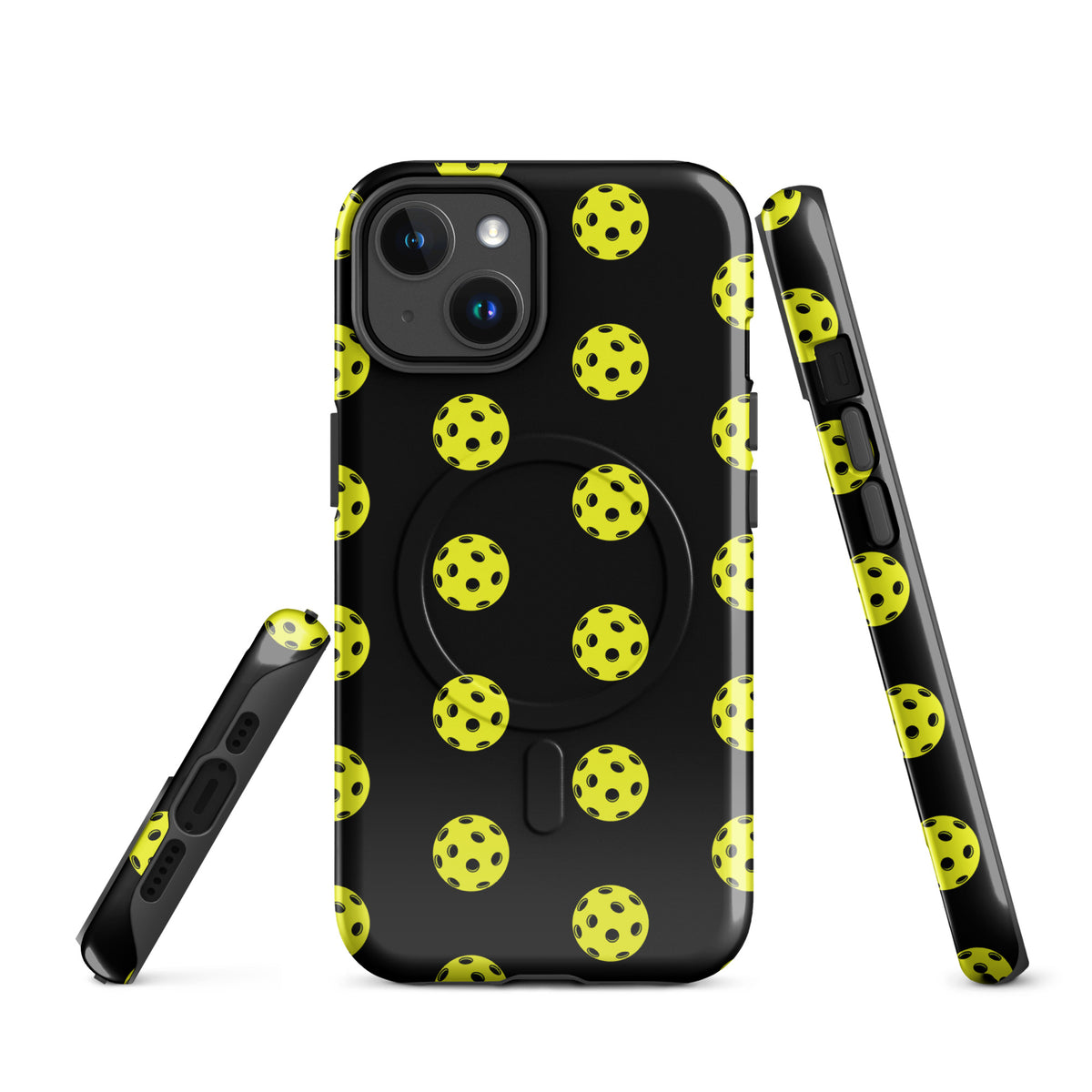Magnetic Phone Case for iPhone with pickleball pattern design, showcasing sporty style and premium protection.