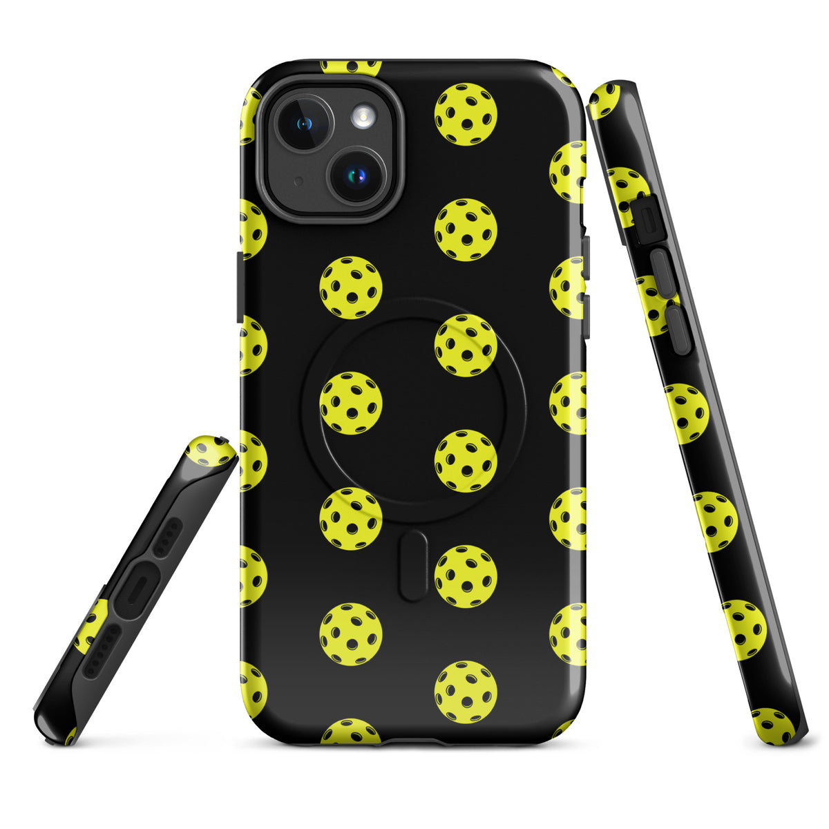 Magnetic Phone Case for iPhone in pickleball pattern, showcasing sporty style and premium protection for pickleball enthusiasts.