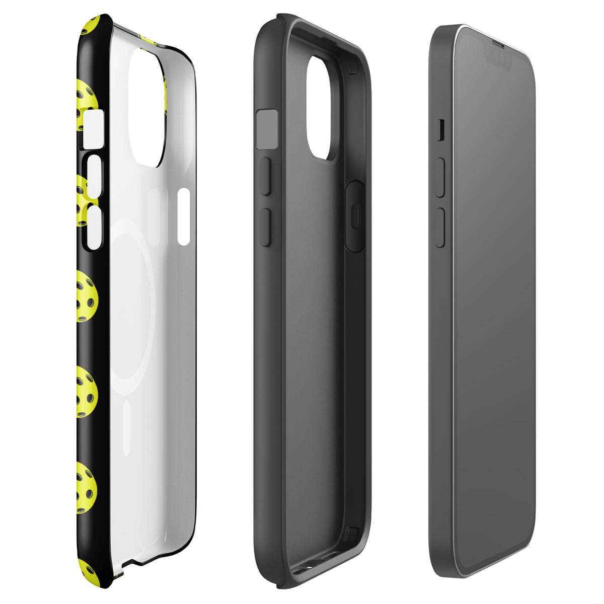 Magnetic Phone Case for iPhone with pickleball pattern, luxury design, premium protection, sporty style