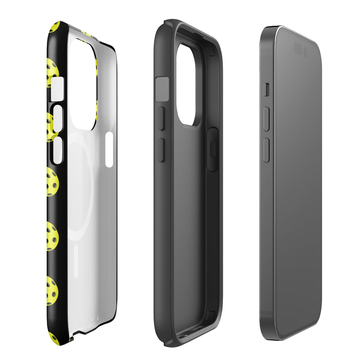 Magnetic Phone Case with pickleball pattern, premium protection, sporty style design for iPhone.