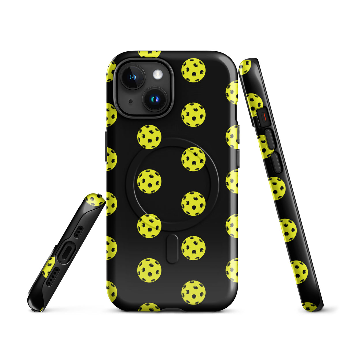 Magnetic Phone Case with pickleball pattern for iPhone, showcasing sporty style and luxury-inspired design.