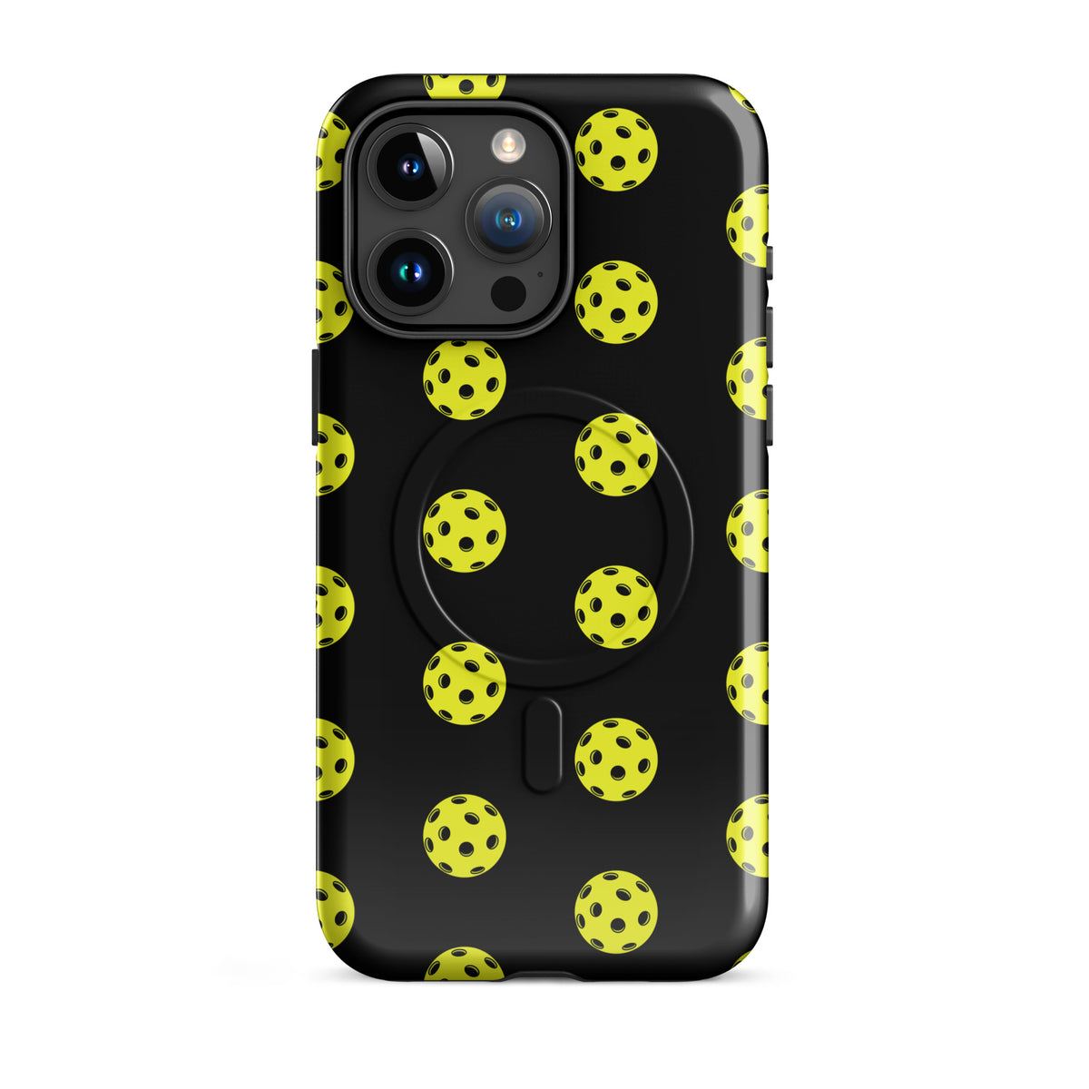 Magnetic Phone Case for iPhone with pickleball pattern, offering bold sporty style and premium protection. Perfect for pickleball enthusiasts.