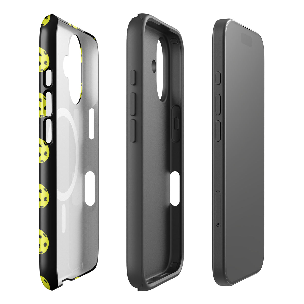 Magnetic Phone Case with pickleball pattern for iPhone, showcasing sporty style design and durable protection.
