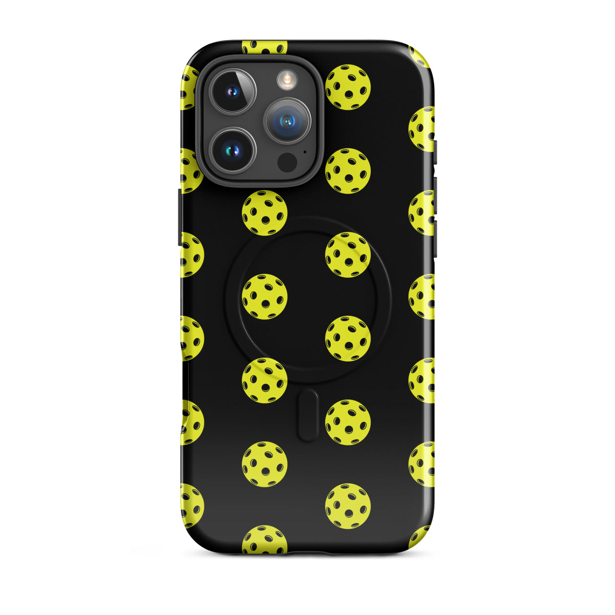 Magnetic Phone Case for iPhone with pickleball pattern, sporty design, premium protection, luxury style for pickleball enthusiasts.