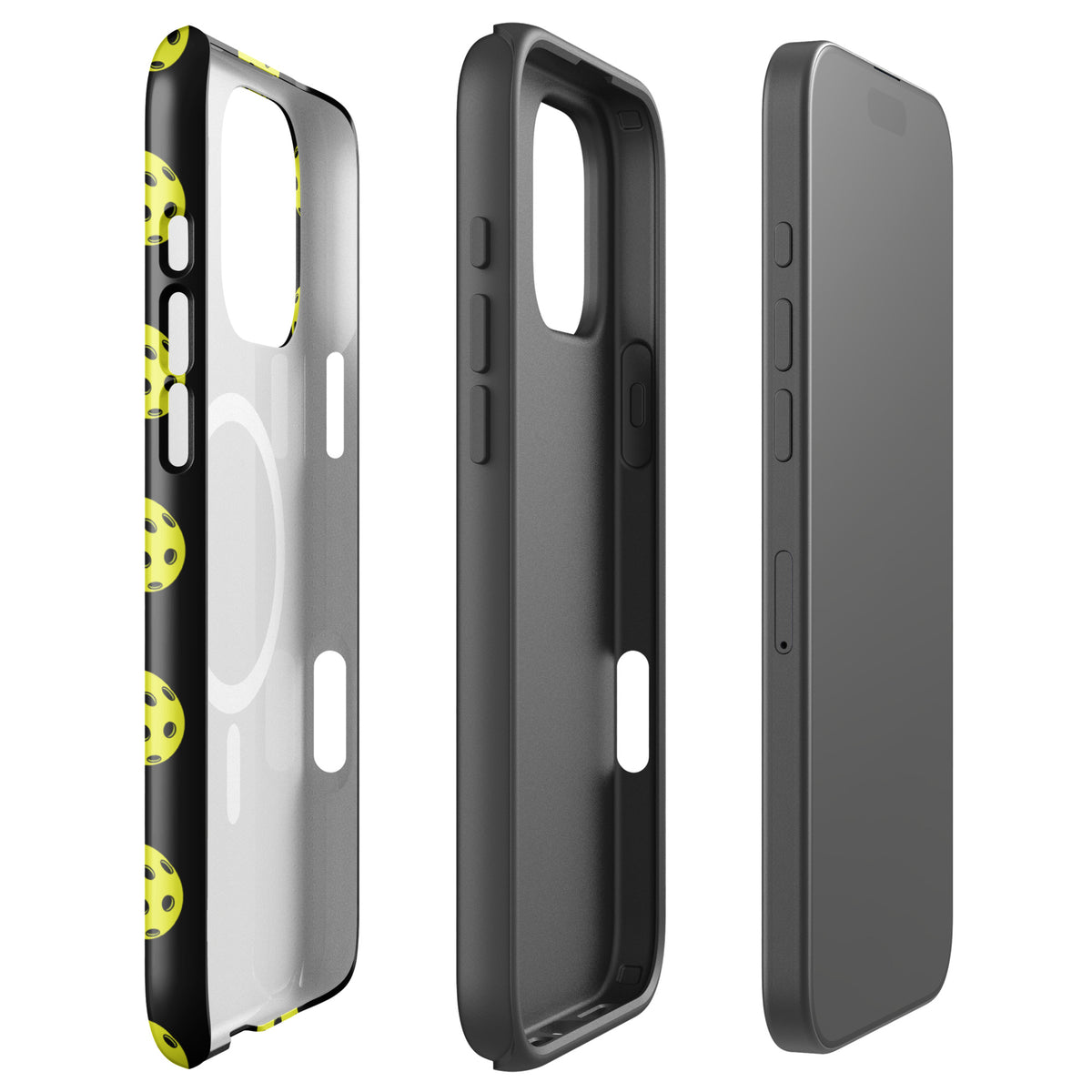 Magnetic Phone Case for iPhone with Pickleball Pattern and sporty style, offering protection and playful design.