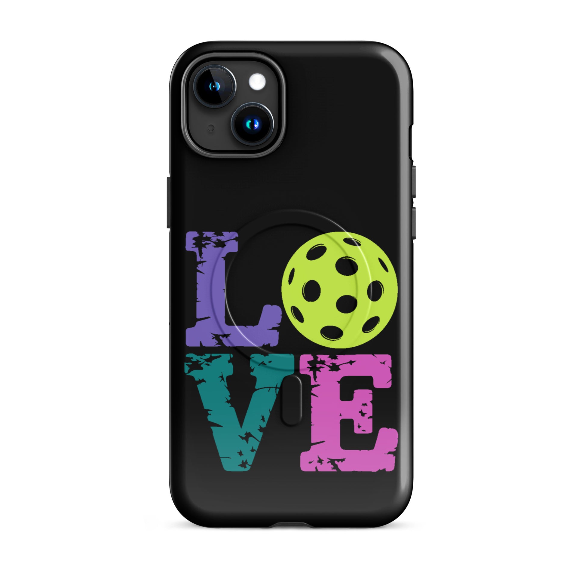 Magnetic Phone Case for iPhone with Love Pickleball Design for Fans