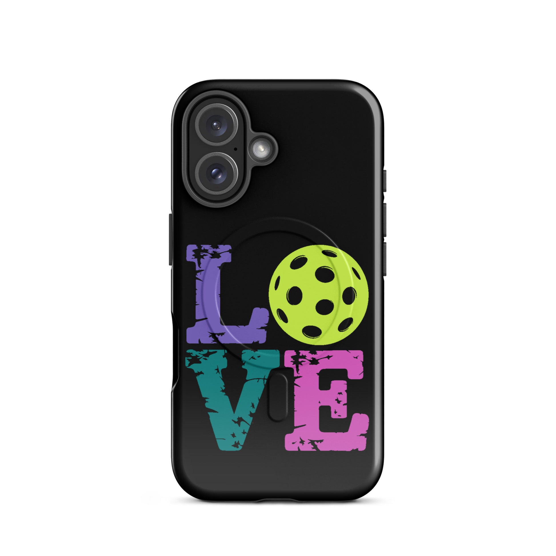 Magnetic Phone Case for iPhone with Love Design featuring a pickleball for pickleball fans.