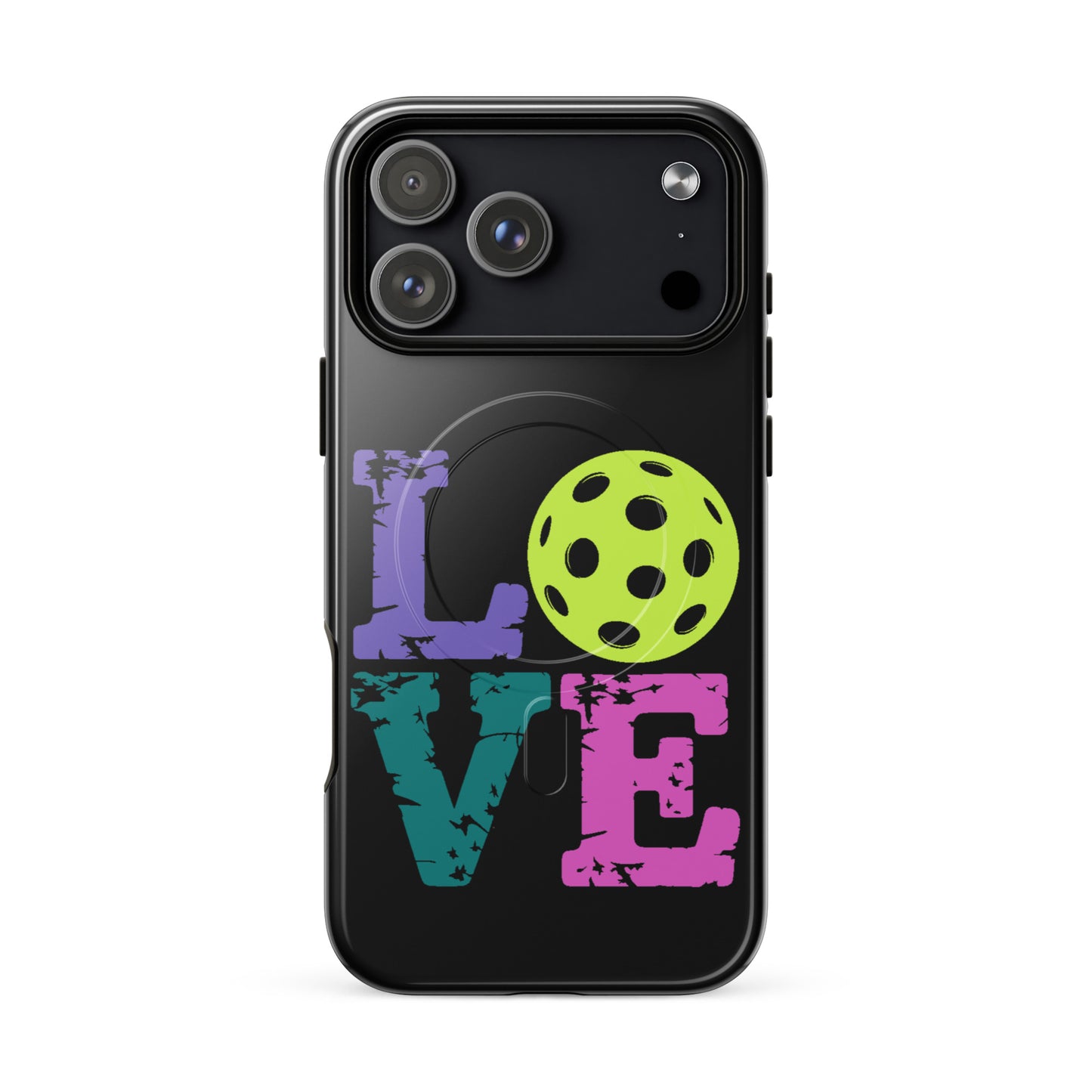 Magnetic Phone Case for iPhone featuring LOVE design with pickleball detail for fans
