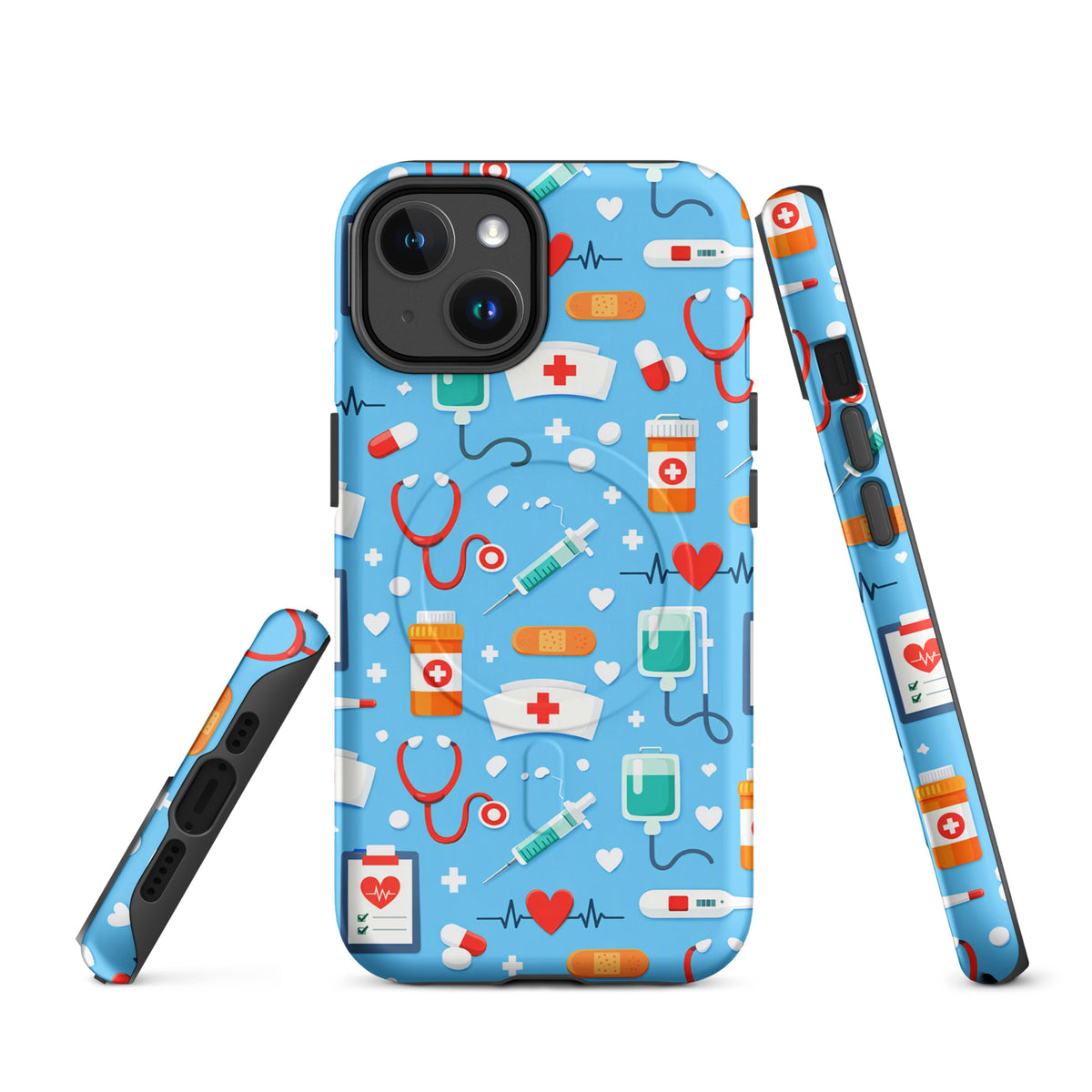 Magnetic Phone Case for iPhone with Colorful Medical Care Design