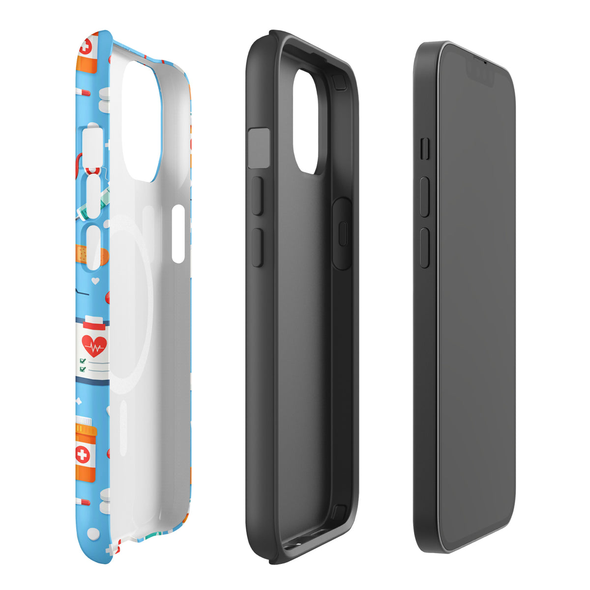 Magnetic Phone Case for iPhone with Colorful Medical Care Design