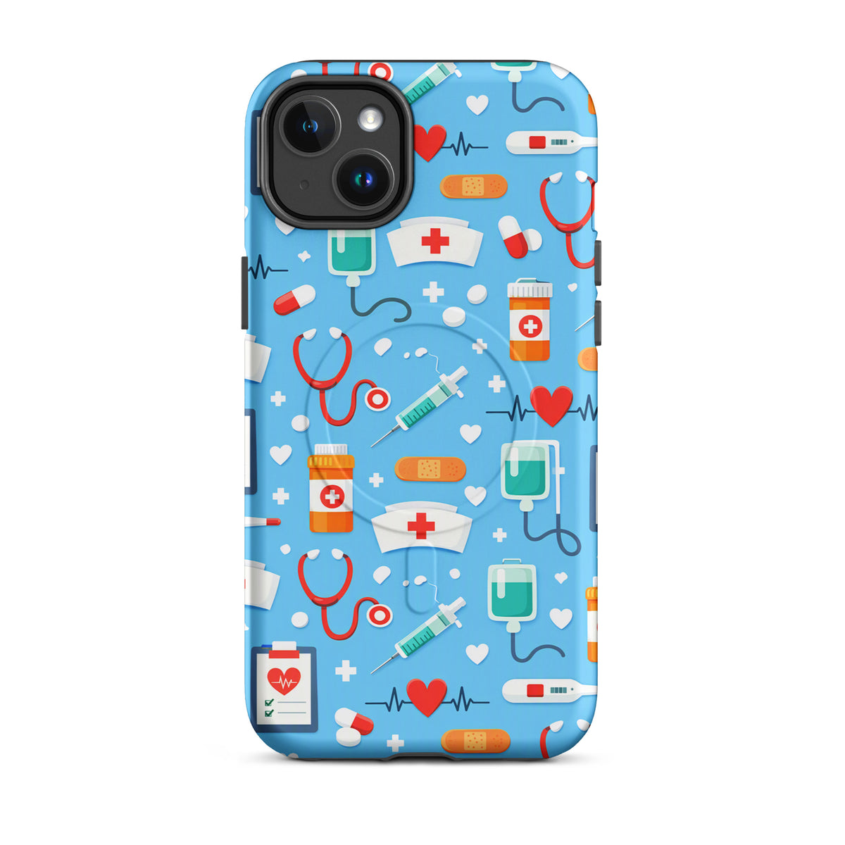 Magnetic Phone Case for iPhone with Colorful Medical Care Design