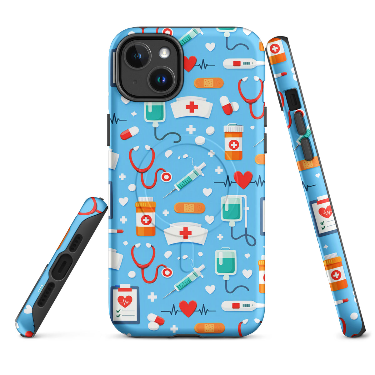 Magnetic Phone Case for iPhone with Colorful Medical Care Design