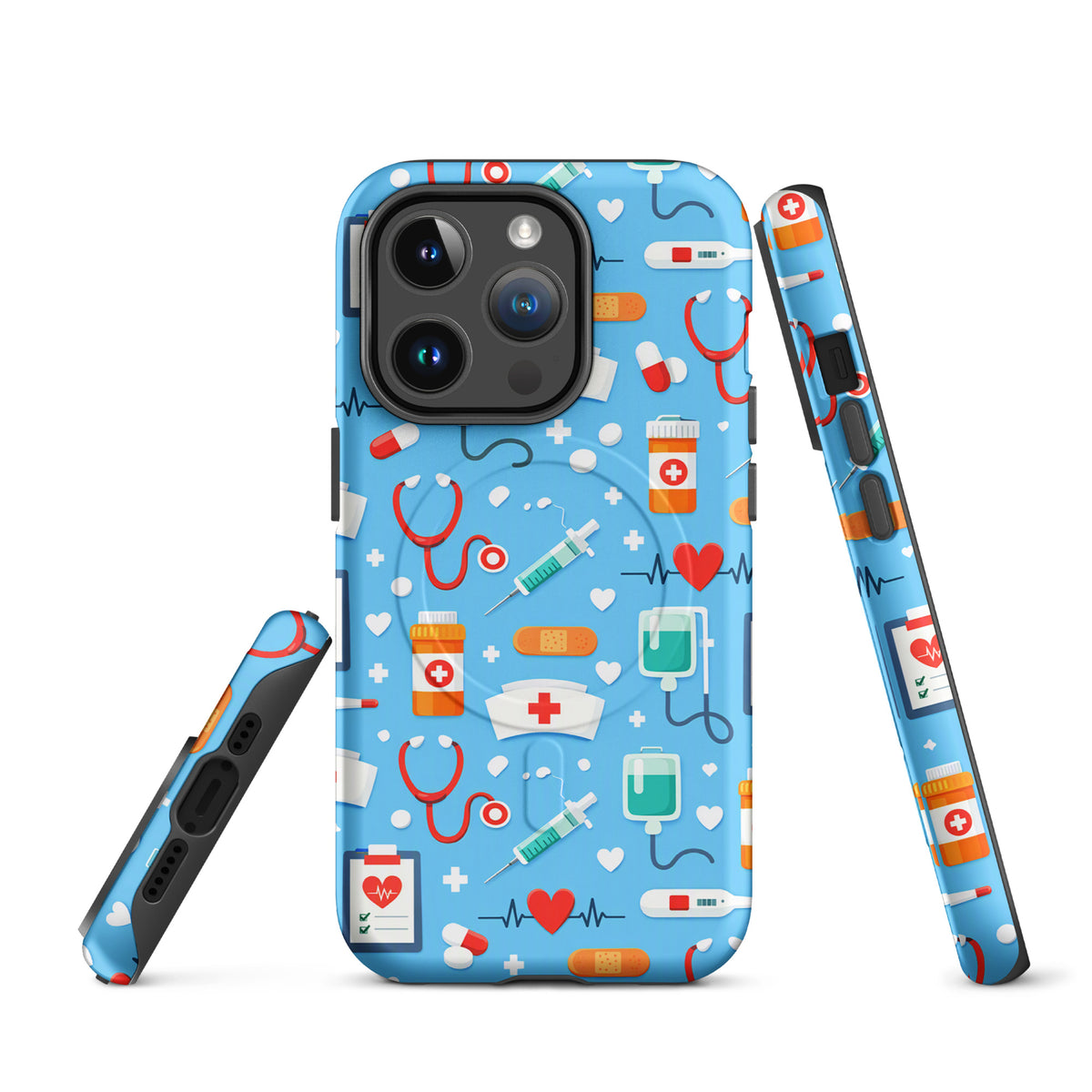 Magnetic Phone Case for iPhone with Colorful Medical Care Design