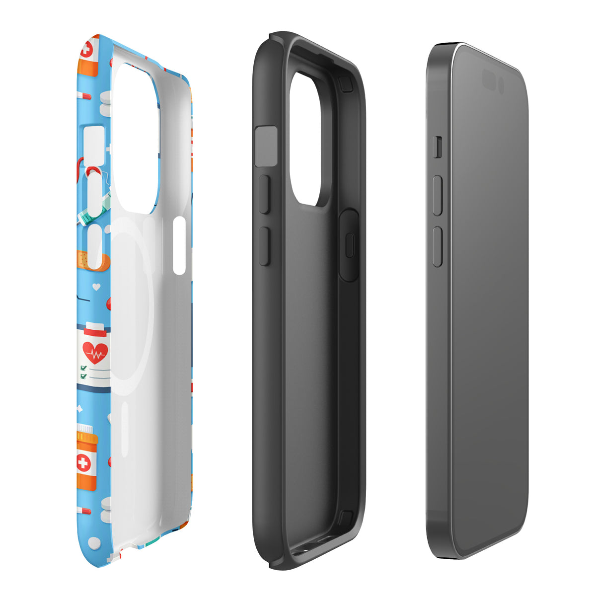 Magnetic Phone Case for iPhone with Colorful Medical Care Design