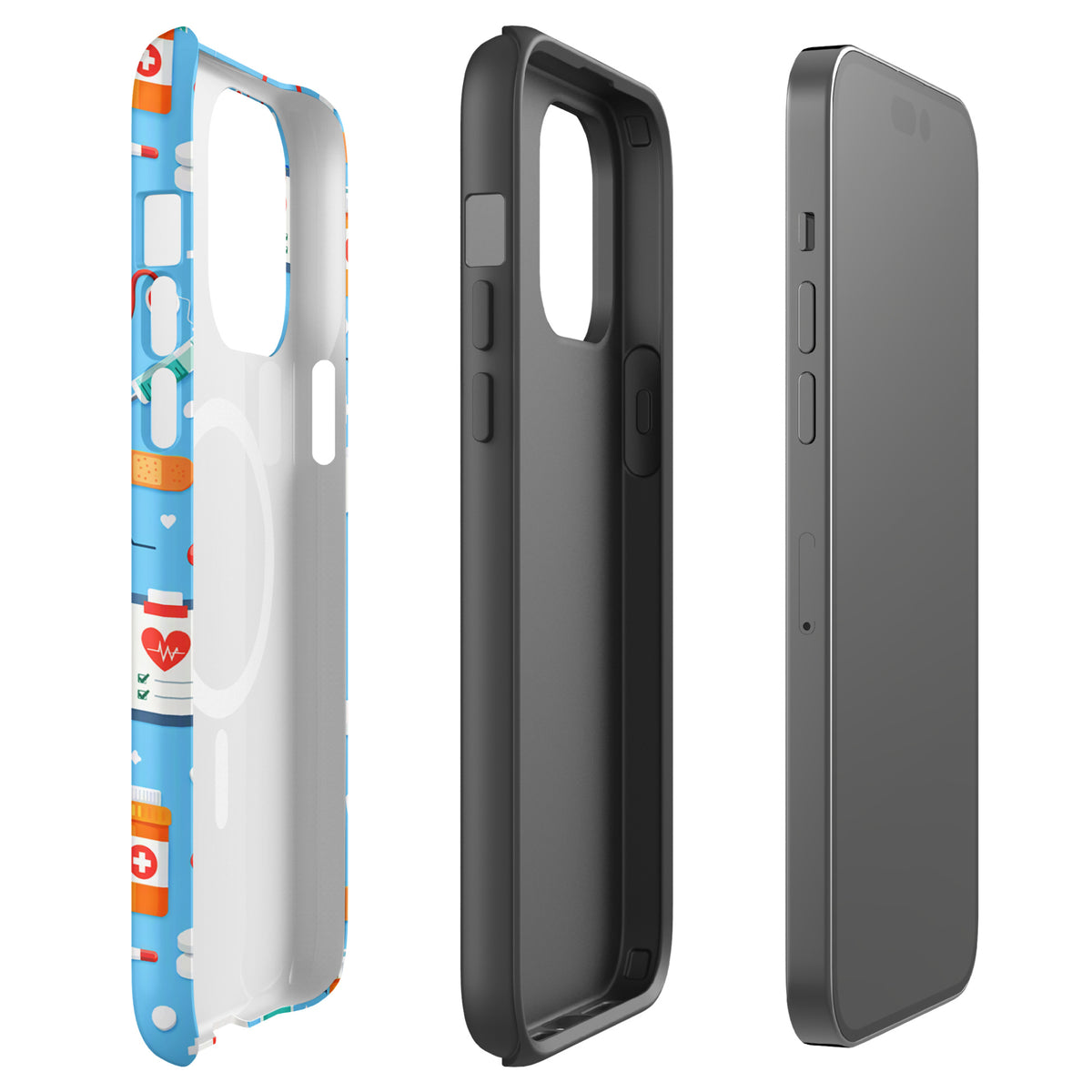 Magnetic Phone Case for iPhone with Colorful Medical Care Design
