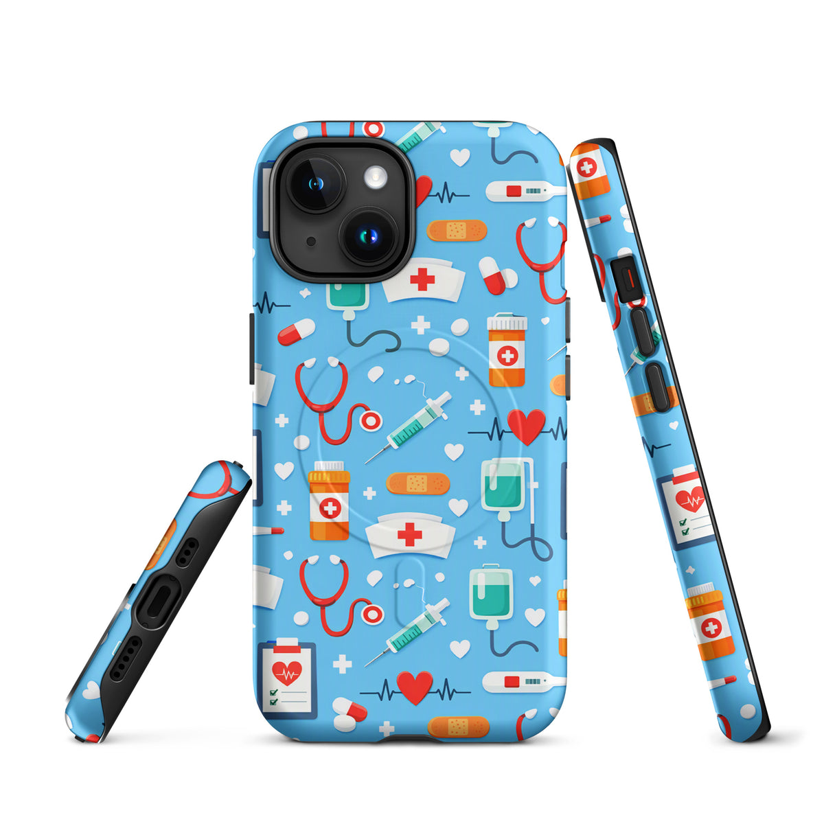 Magnetic Phone Case for iPhone with Colorful Medical Care Design