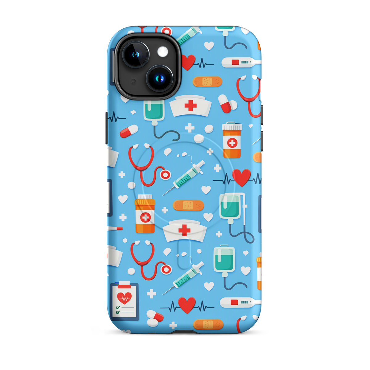 Magnetic Phone Case for iPhone with Colorful Medical Care Design