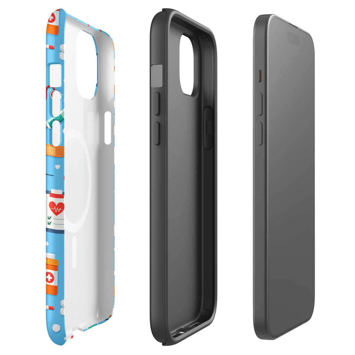 Magnetic Phone Case for iPhone with Colorful Medical Care Design