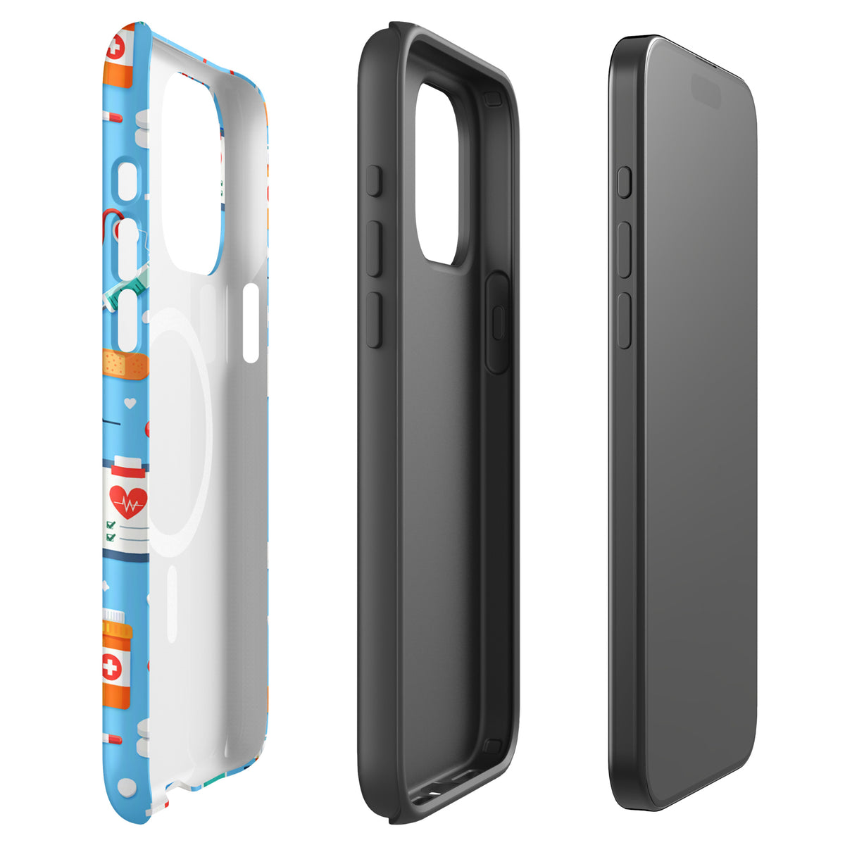 Magnetic Phone Case for iPhone with Colorful Medical Care Design