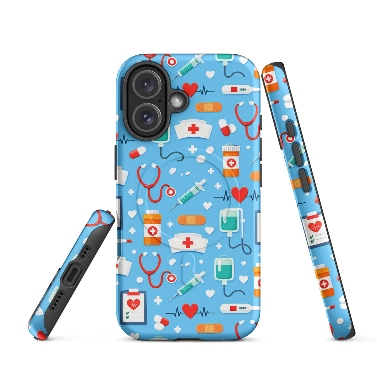 Magnetic Phone Case for iPhone with Colorful Medical Care Design
