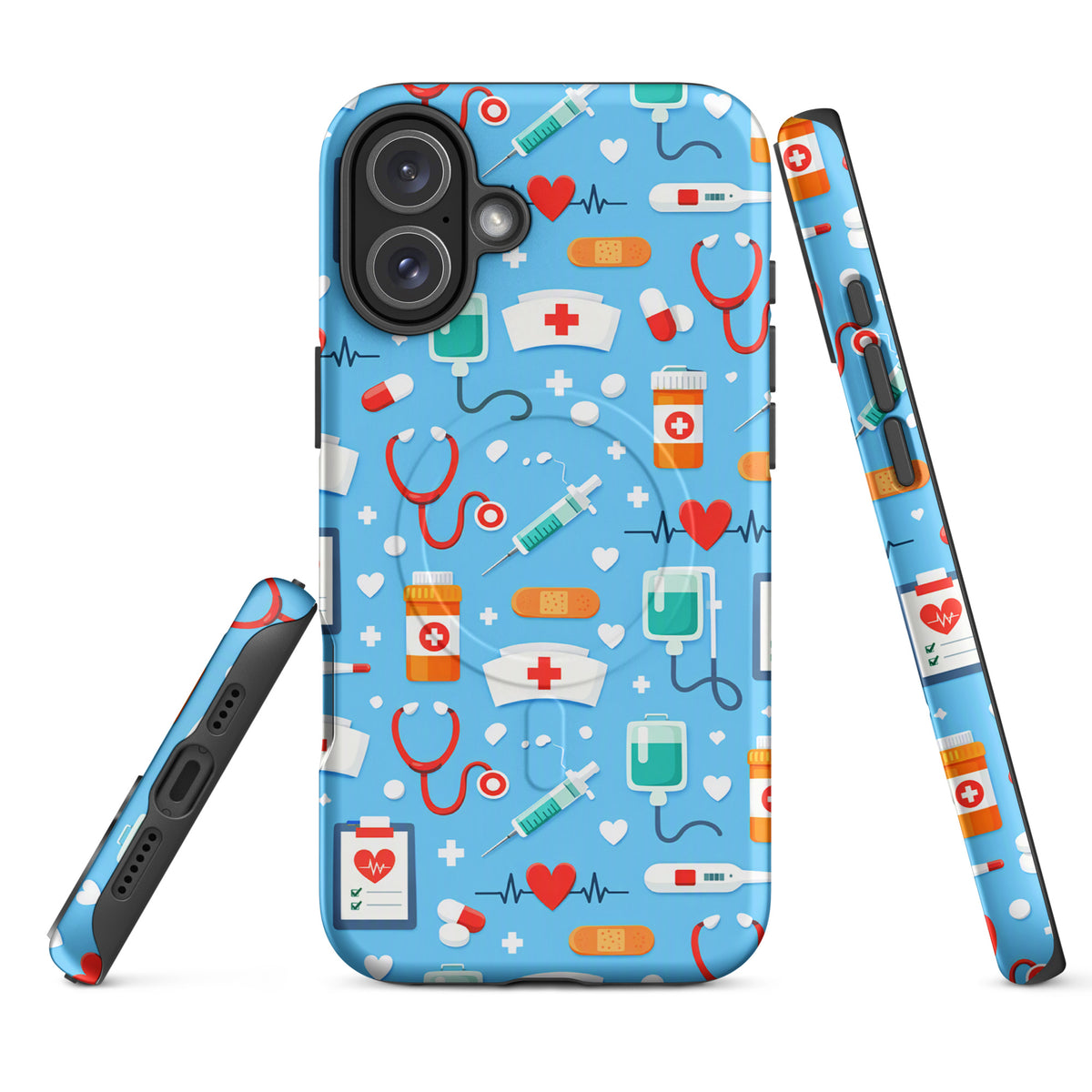 Magnetic Phone Case for iPhone with Colorful Medical Care Design