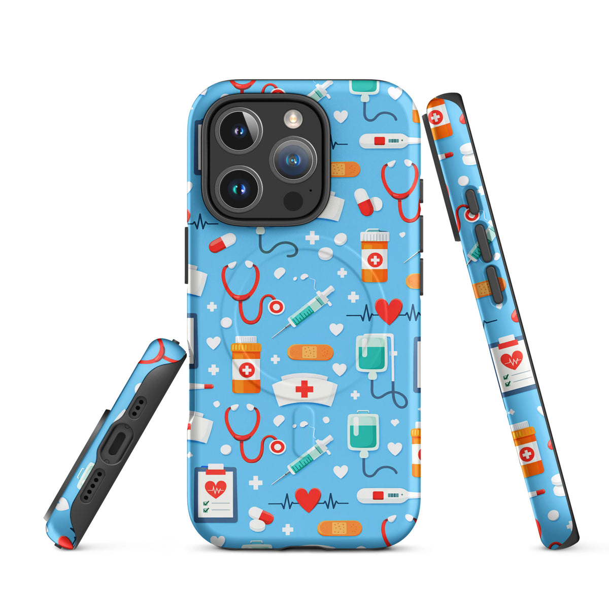 Magnetic Phone Case for iPhone with Colorful Medical Care Design