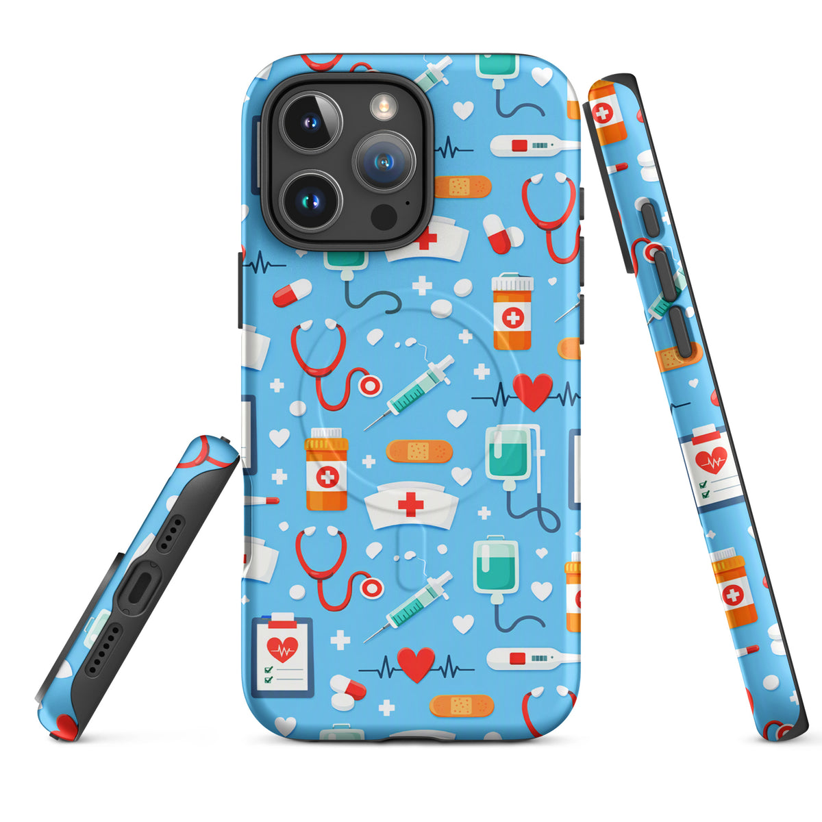 Magnetic Phone Case for iPhone with Colorful Medical Care Design