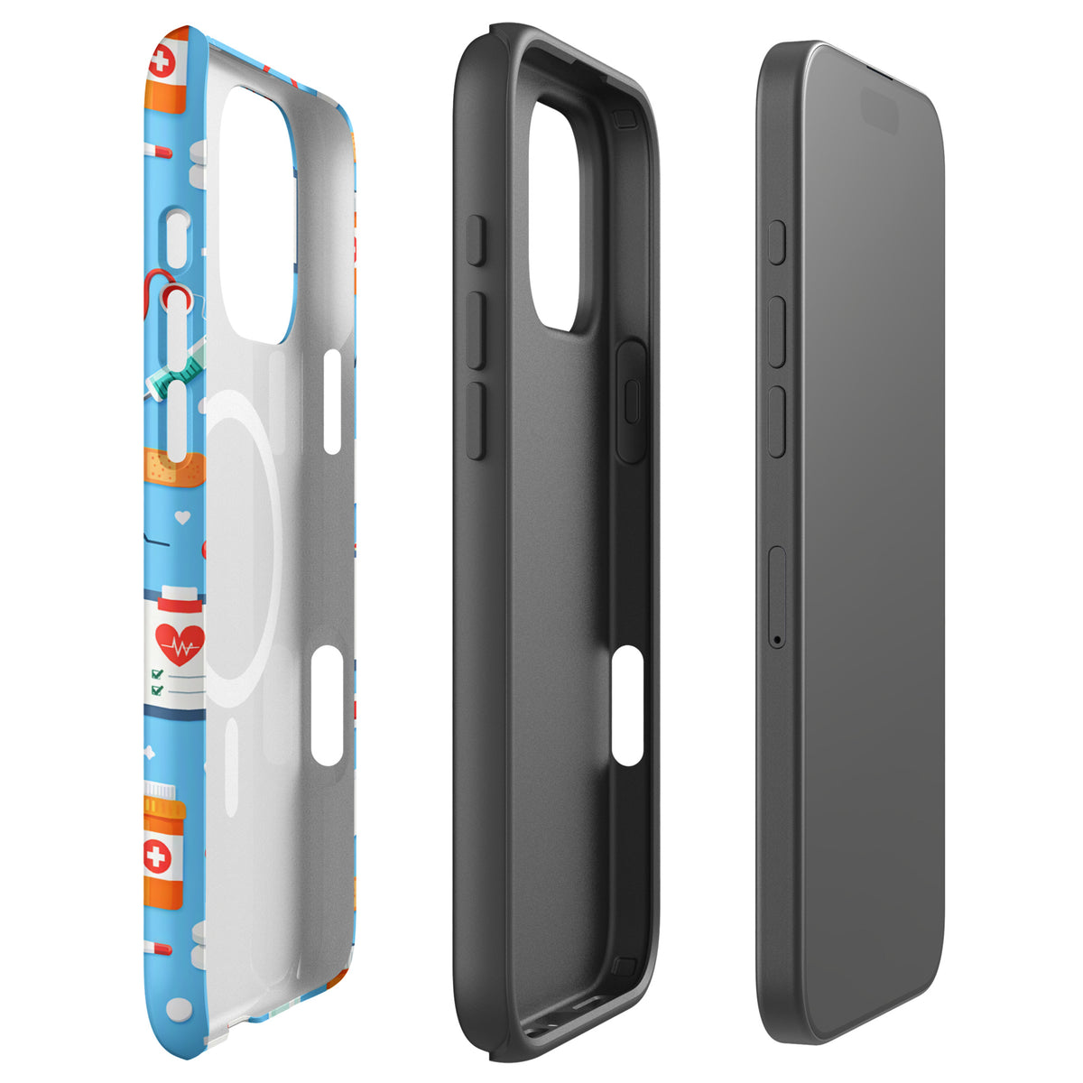 Magnetic Phone Case for iPhone with Colorful Medical Care Design