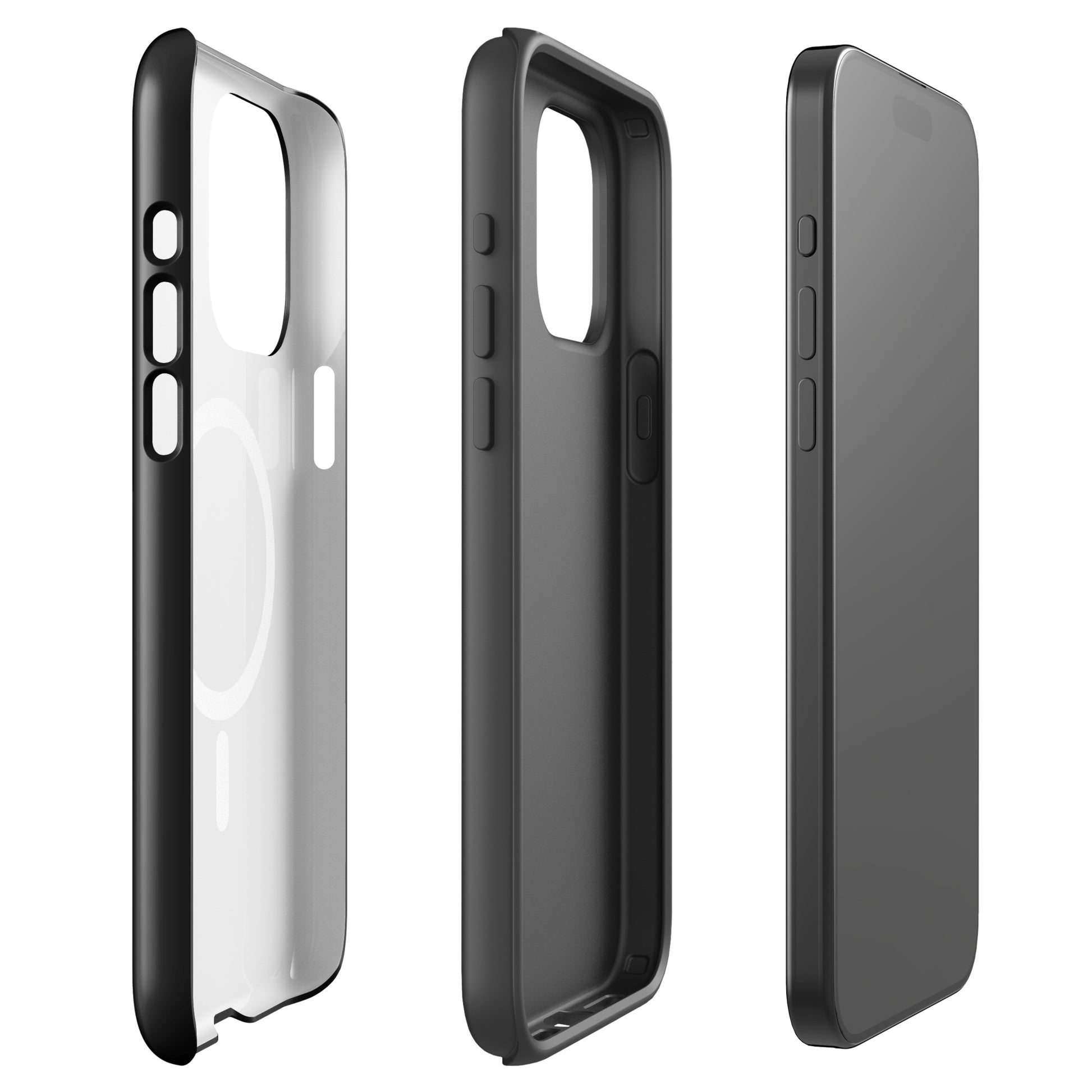 Magnetic Phone Case for iPhone with paw print heart design, perfect for pet lovers. Black and purple case for cat and dog owners.