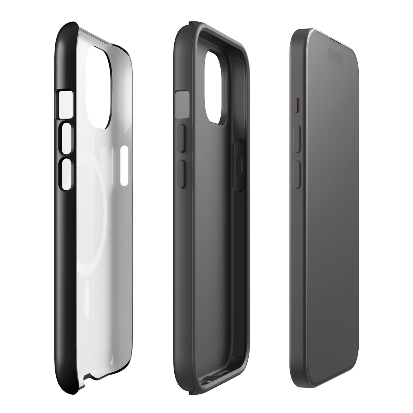 Magnetic Phone Case with heart and paw print design, sleek side view of protective cover for pet lovers, compatible with iPhone.
