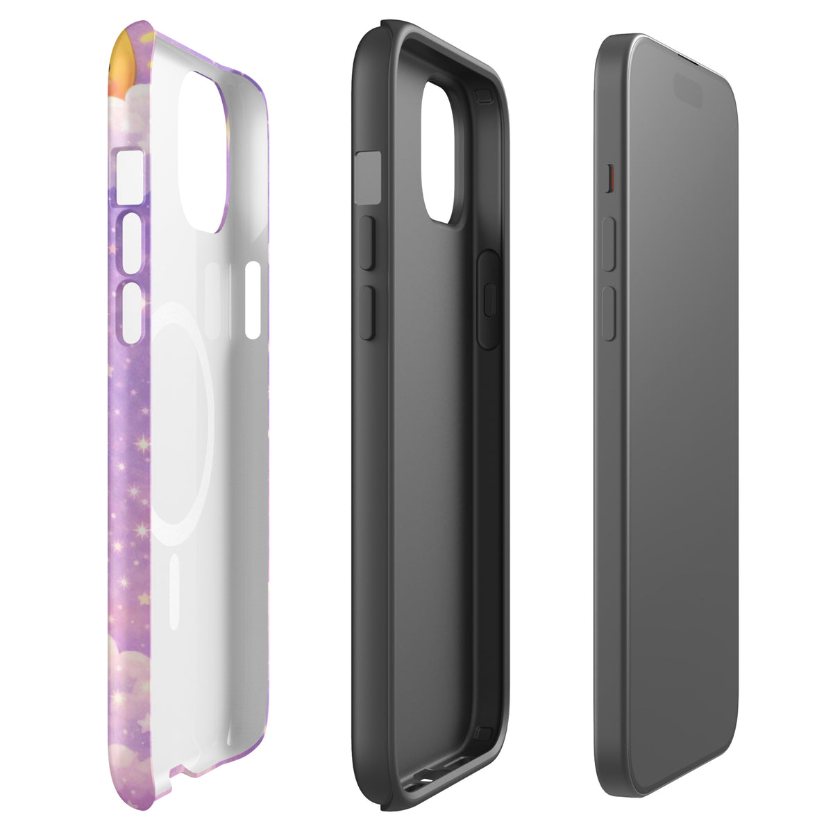 Magnetic Phone Case with dreamy bunny moon design, iPhone protection