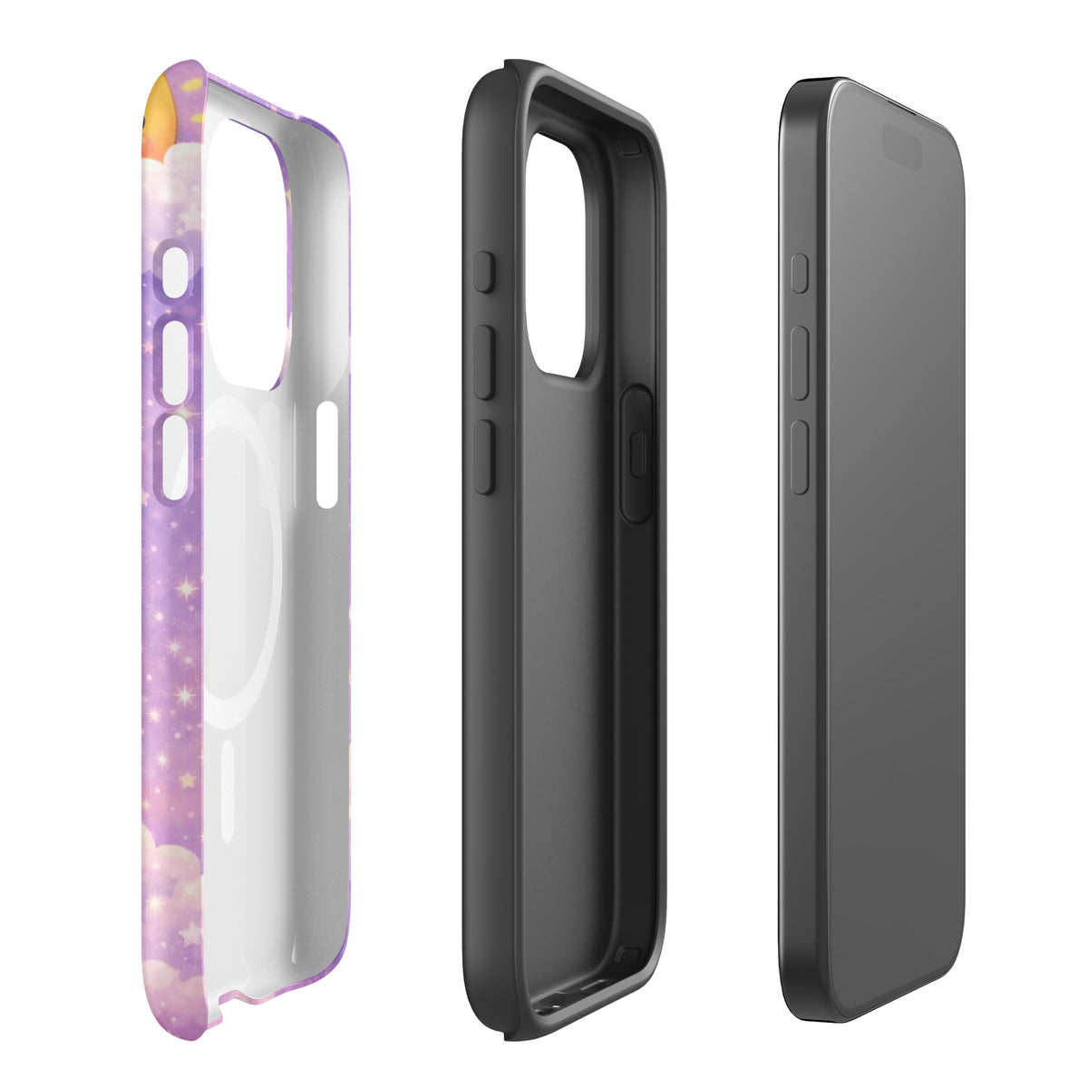 Magnetic Phone Case with cute bunny moon design, iPhone protection