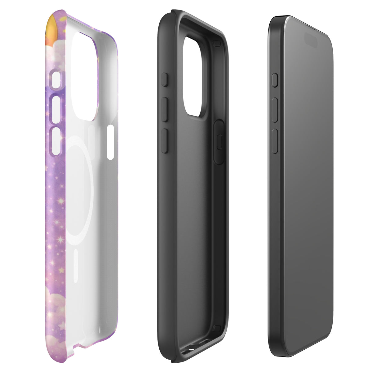 Magnetic Phone Case with cozy celestial bunny moon design for iPhone, featuring dreamy pastel artwork and durable protection.