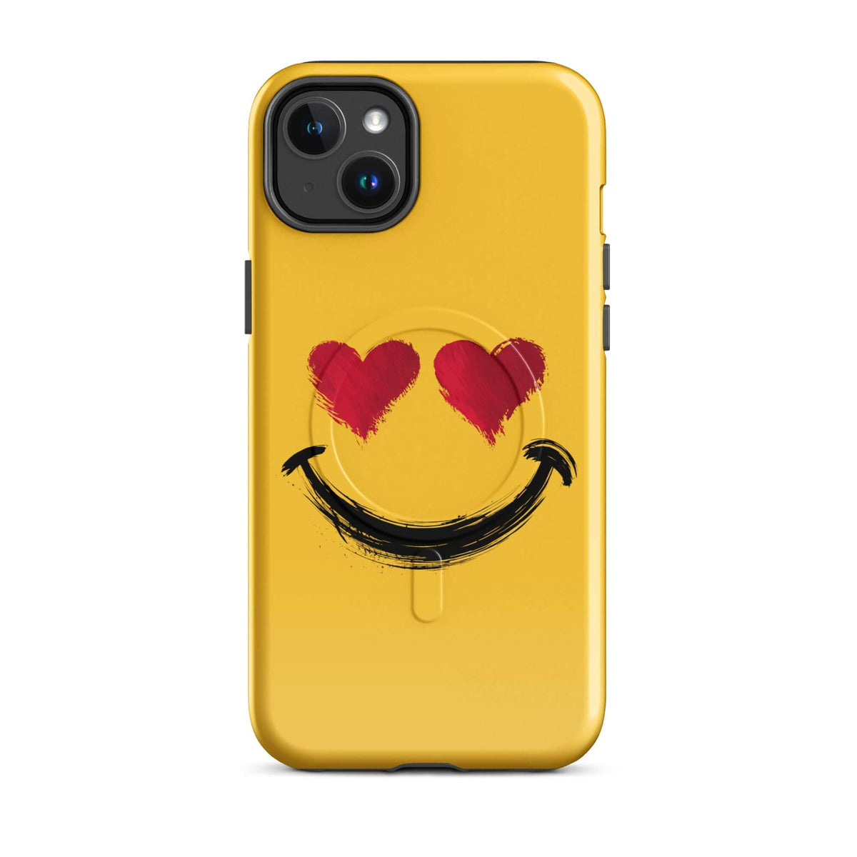 Magnetic Phone Case with heart-eyes smiley artwork for iPhone