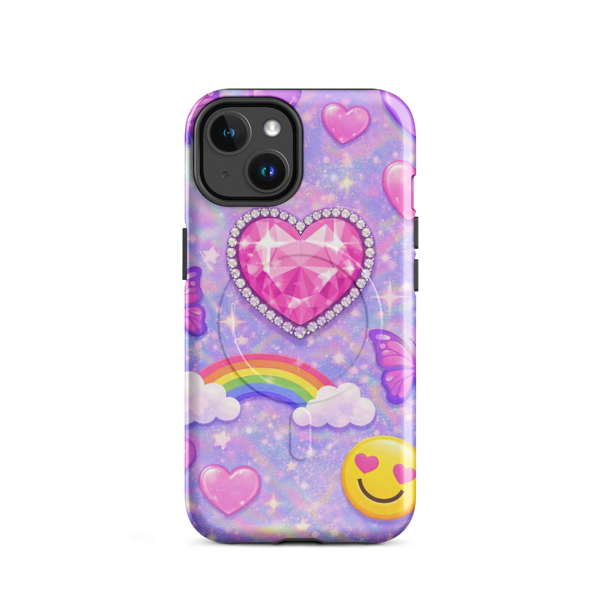 Magnetic Phone Case for iPhone - Sparkle Heart Fantasy Case (xx203)