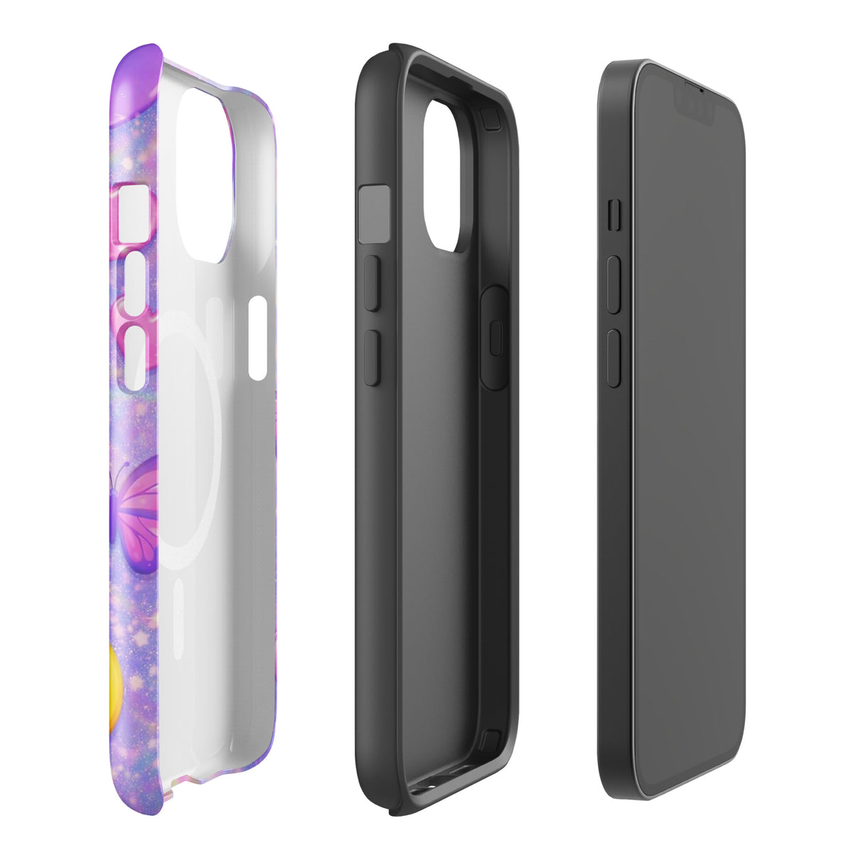 Magnetic Phone Case for iPhone - Sparkle Heart Fantasy Case (xx203)