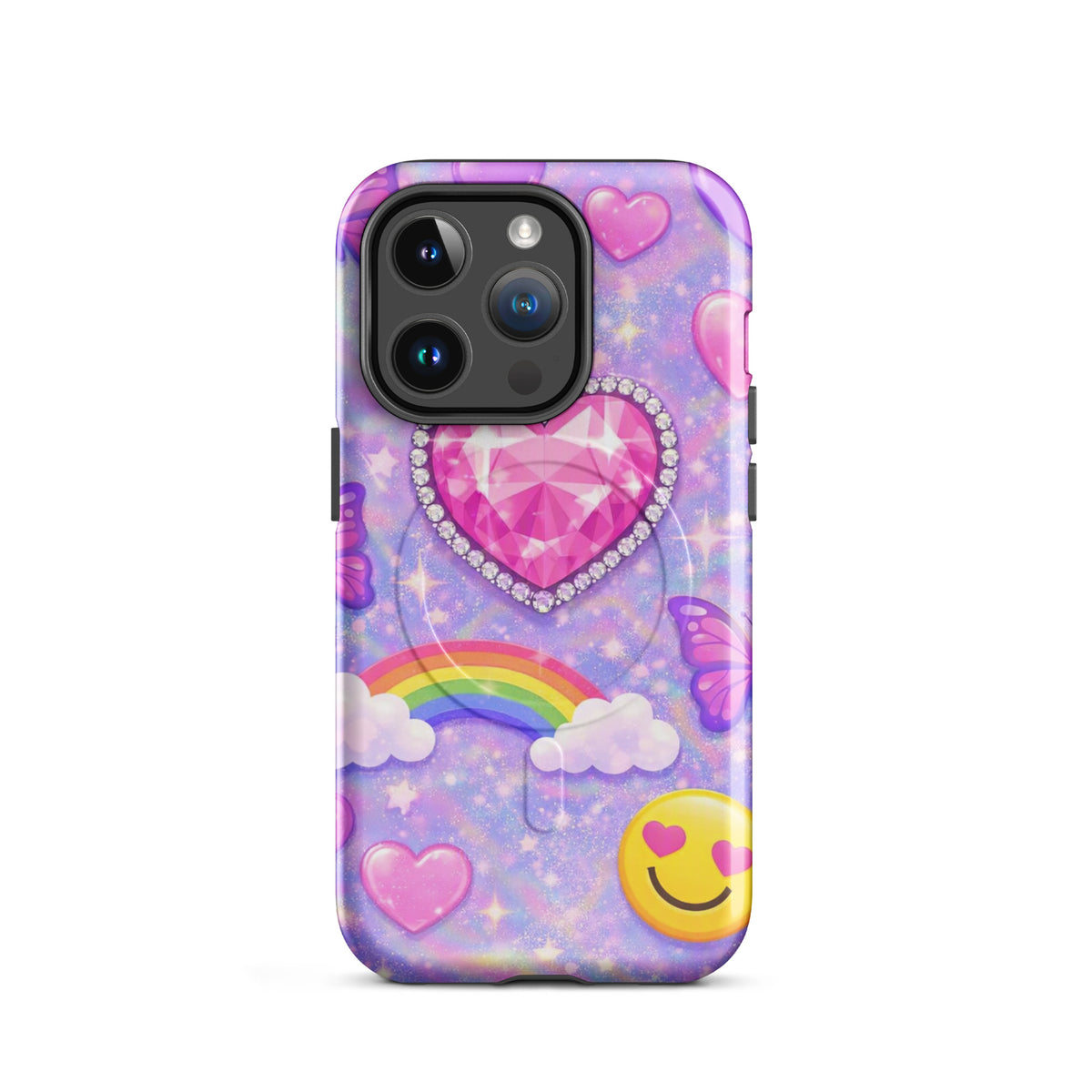 Magnetic Phone Case for iPhone - Sparkle Heart Fantasy Case (xx203)