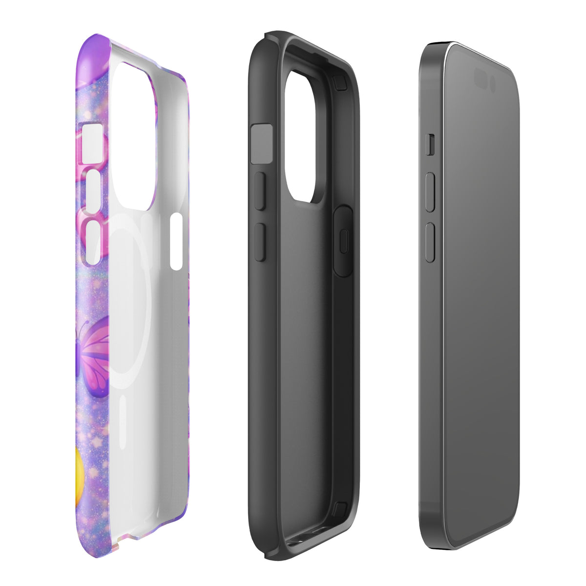Magnetic Phone Case for iPhone - Sparkle Heart Fantasy Case (xx203)