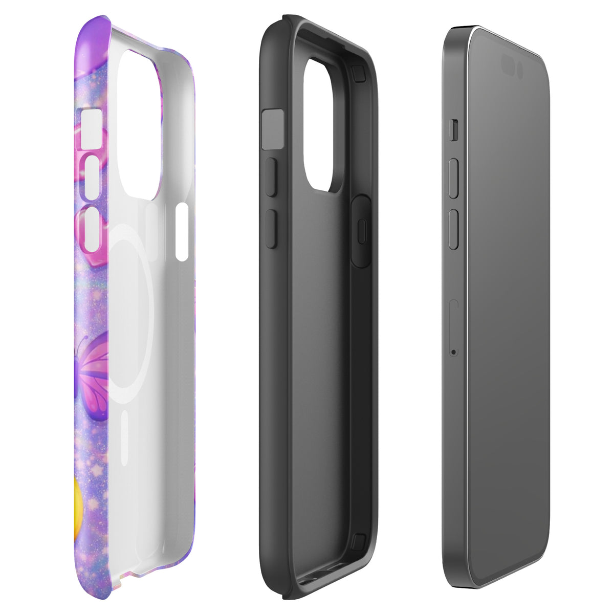 Magnetic Phone Case for iPhone - Sparkle Heart Fantasy Case (xx203)