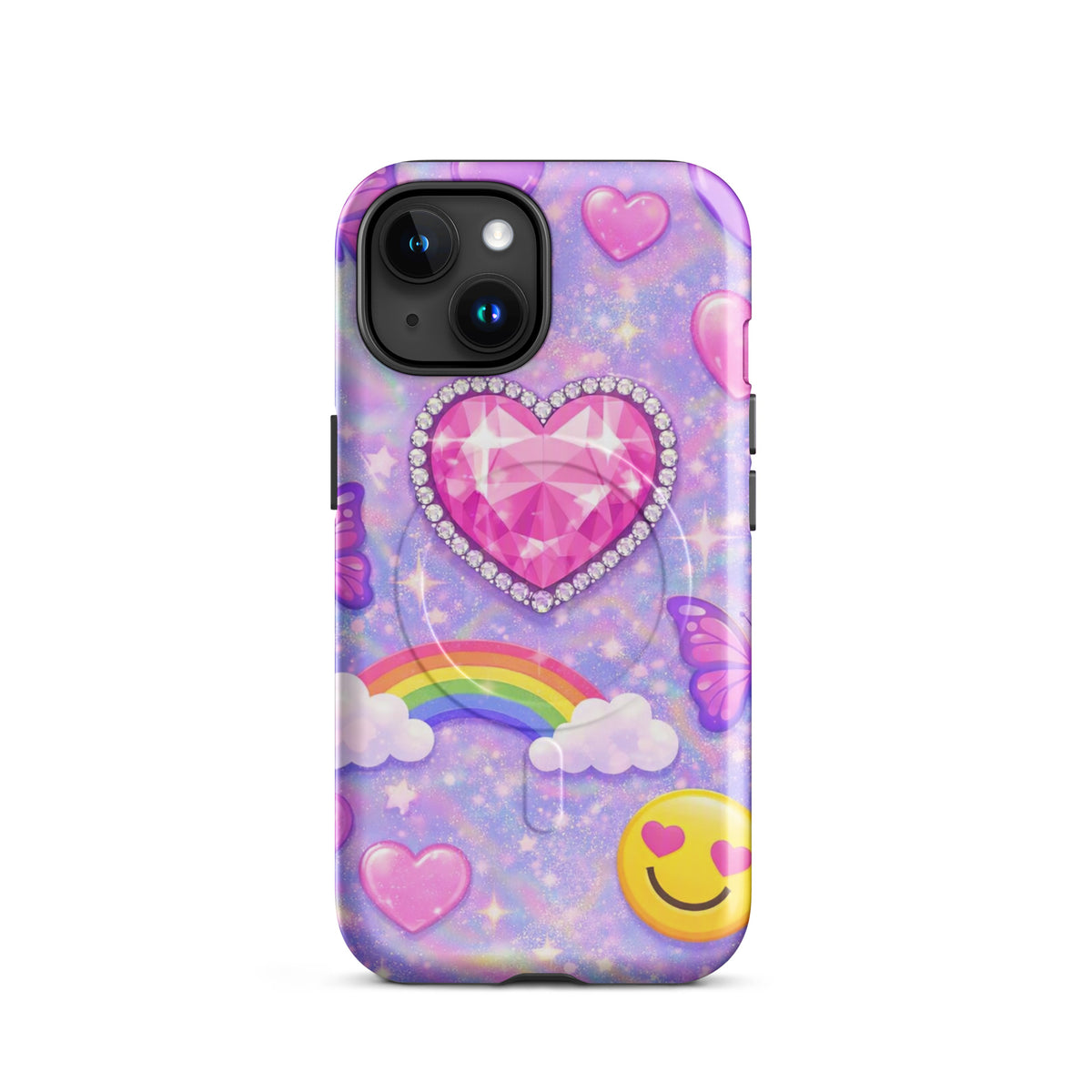 Magnetic Phone Case for iPhone - Sparkle Heart Fantasy Case (xx203)