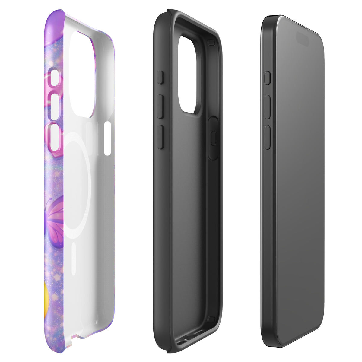 Magnetic Phone Case for iPhone - Sparkle Heart Fantasy Case (xx203)