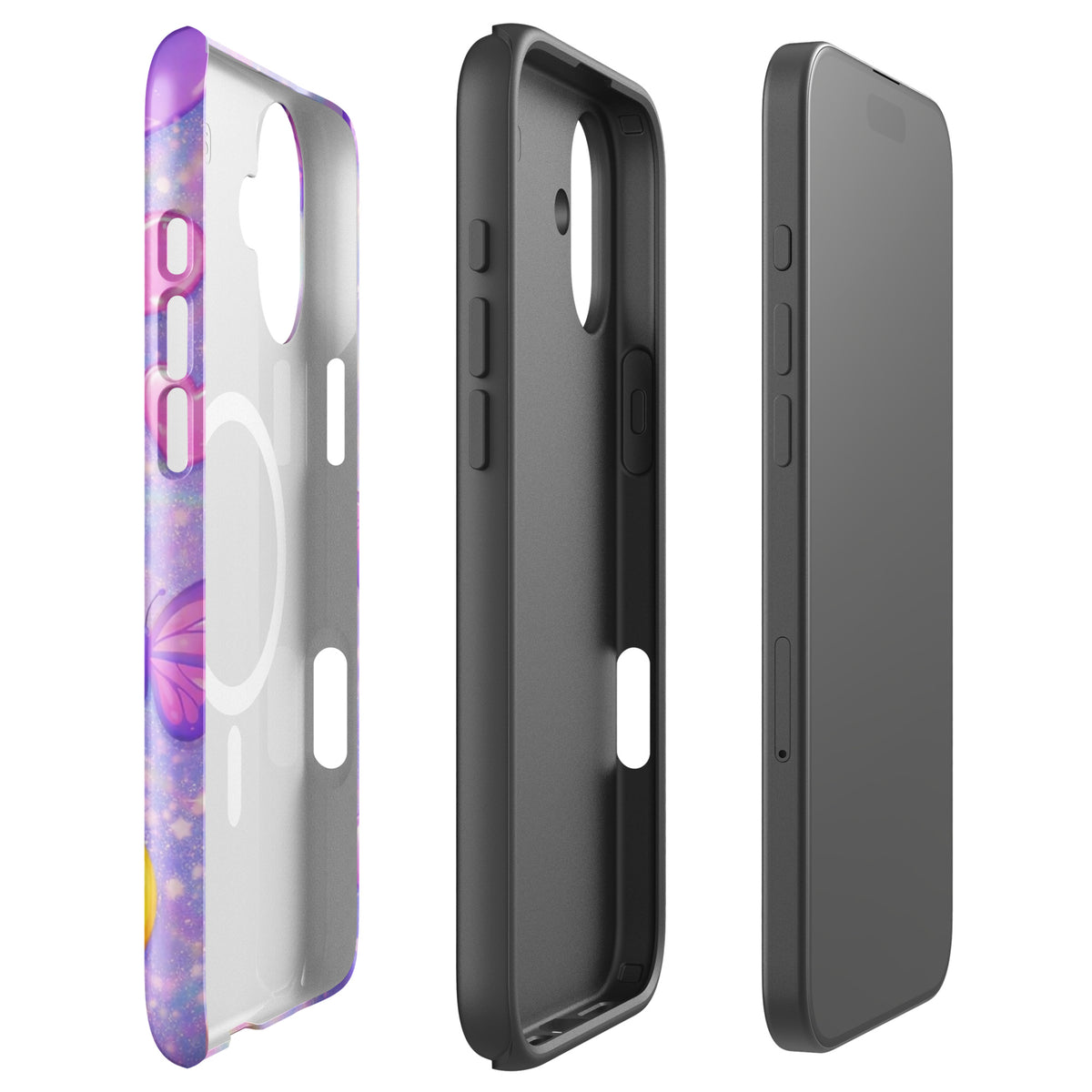 Magnetic Phone Case for iPhone - Sparkle Heart Fantasy Case (xx203)