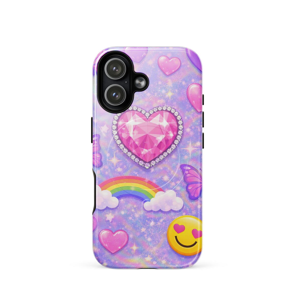 Magnetic Phone Case for iPhone - Sparkle Heart Fantasy Case (xx203)