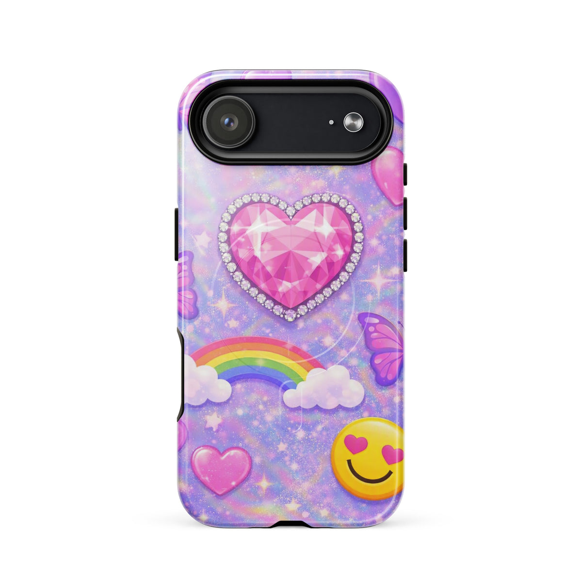 Magnetic Phone Case for iPhone - Sparkle Heart Fantasy Case (xx203)