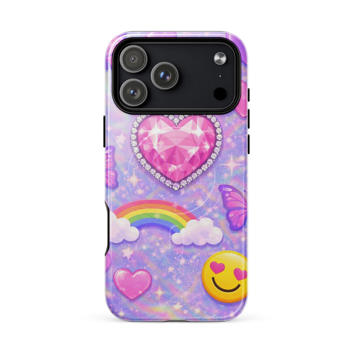 Magnetic Phone Case for iPhone - Sparkle Heart Fantasy Case (xx203)