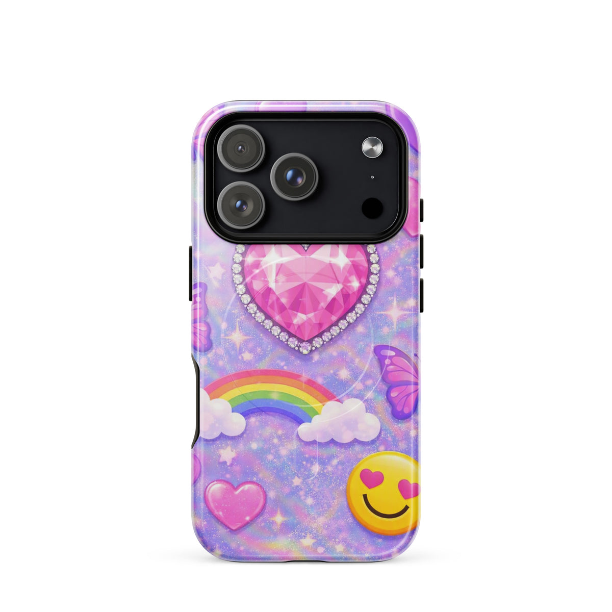 Magnetic Phone Case for iPhone - Sparkle Heart Fantasy Case (xx203)