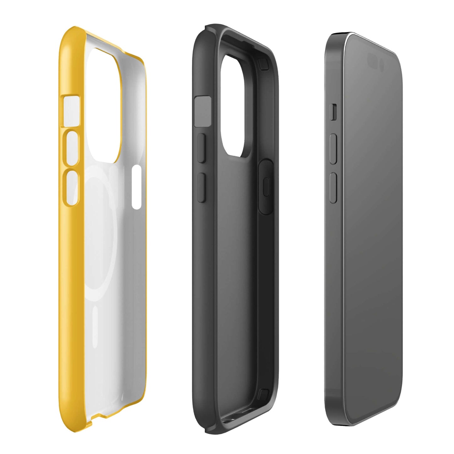 Magnetic Phone Case with Smiley Paw Print design for pet lovers, showcasing bright yellow and black colors.